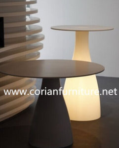 Stylish Design Corian Outdoor LED Lighted Garden Table Sets